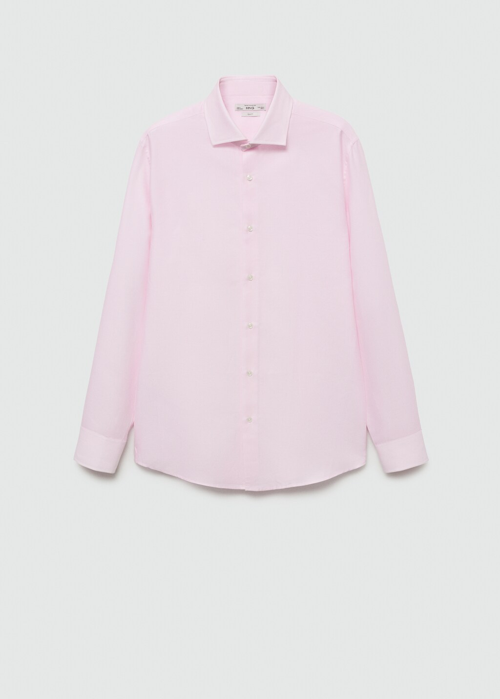 Slim-fit micro-stripe twill suit shirt - Light Pink