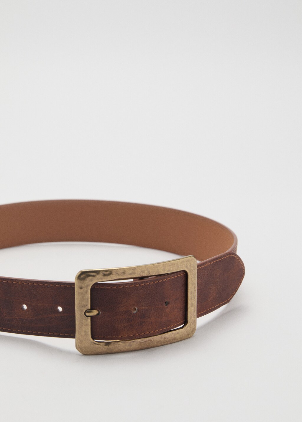 Square buckle belt - Brown