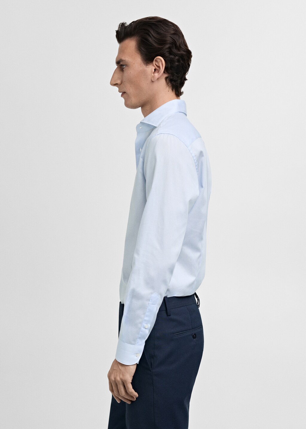 Slim fit thousand striped suit shirt - Sky Blue