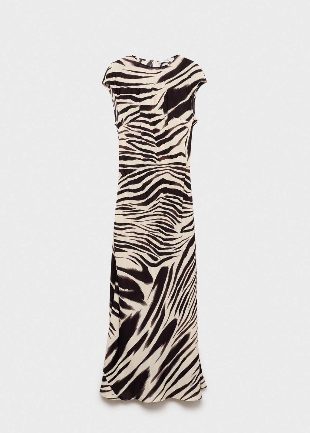 Zebra-print midi-dress - Ecru