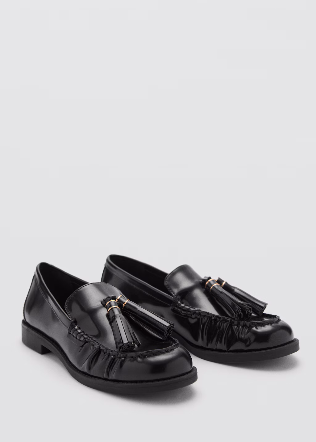 Leather loafers with tassels - Black