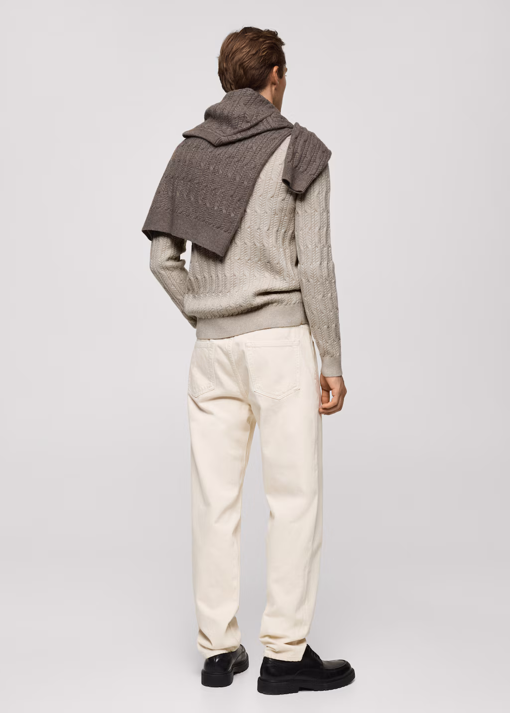Braided knitted sweater - Mink Grey