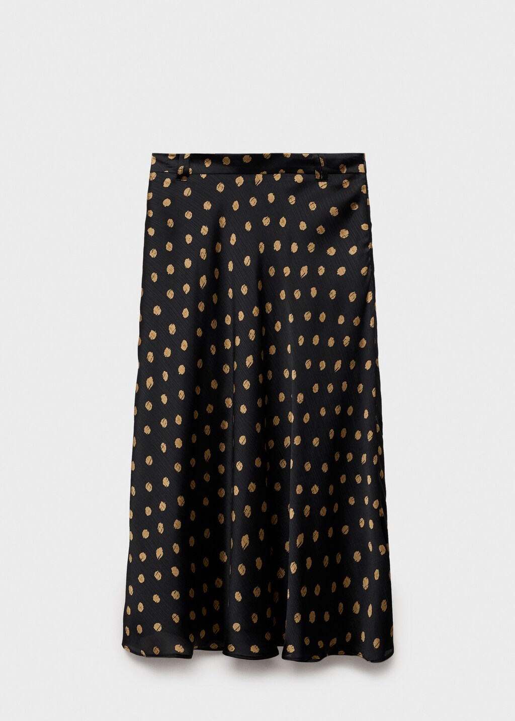 Polka-dot midi skirt - Black