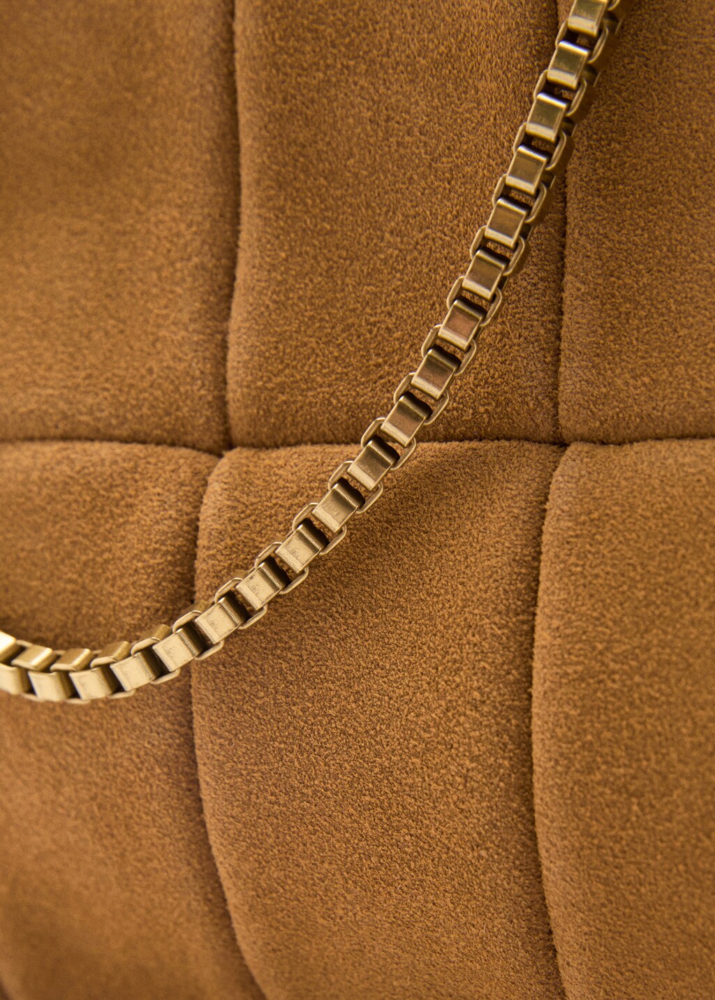 Suede baguette bag - Medium Brown