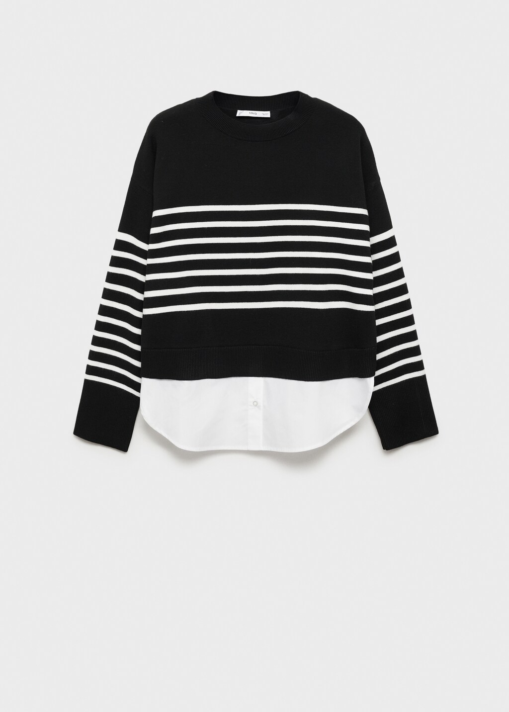 Combined knitted sweater - Medium Brown