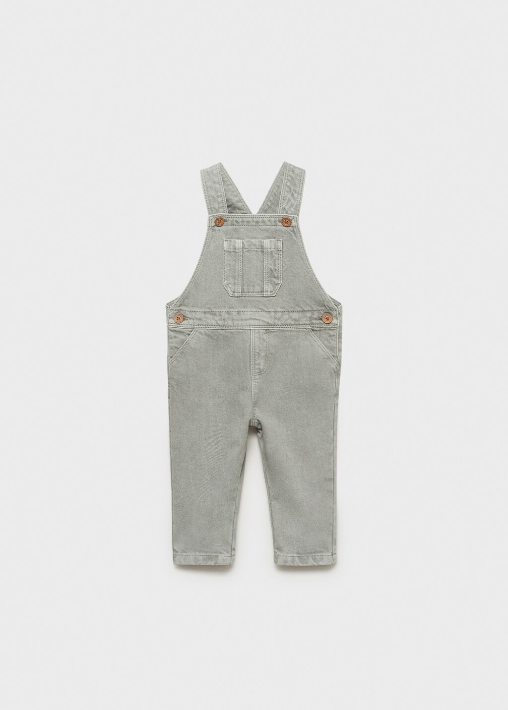 Long denim overalls with pocket - Aqua Green