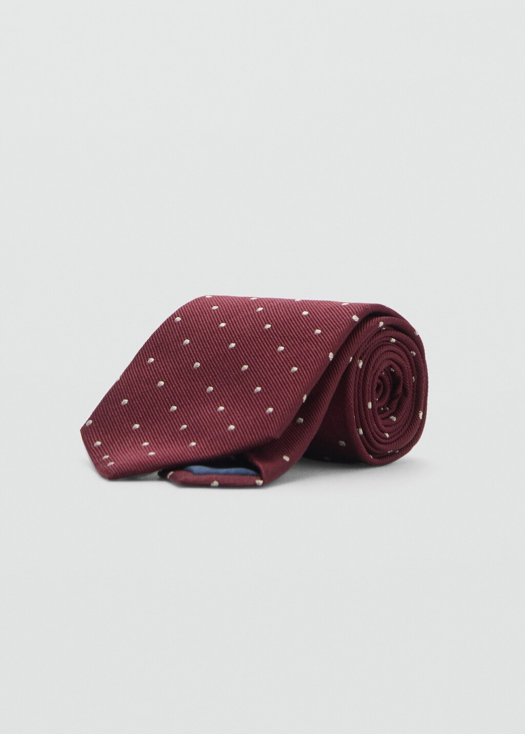 Polka-dot silk tie - Burgundy