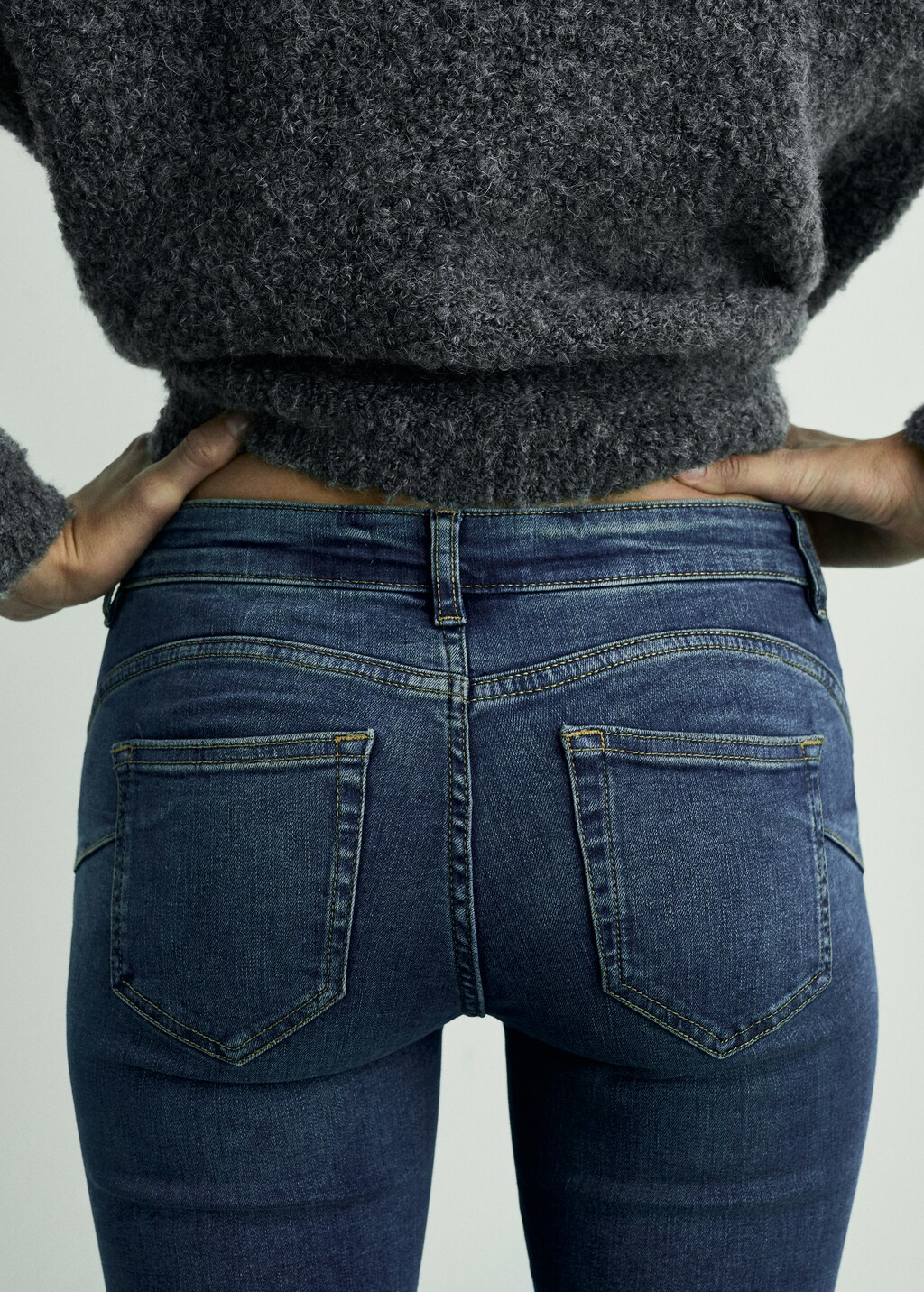 Waxed skinny pushup jeans - Black