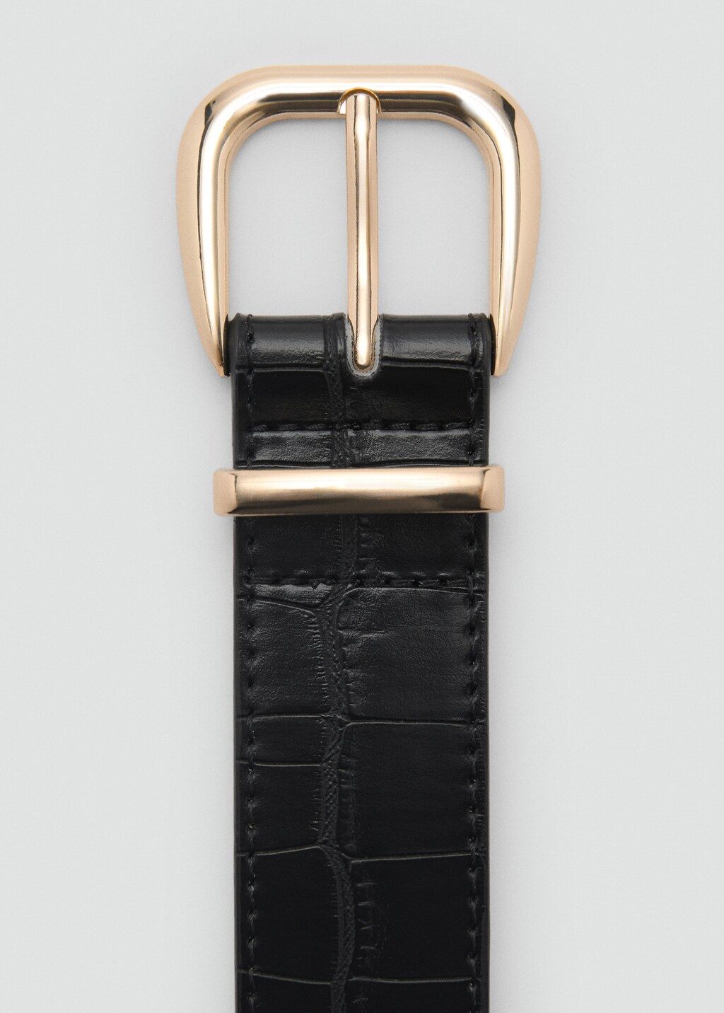 Crocodile-effect belt - Brown