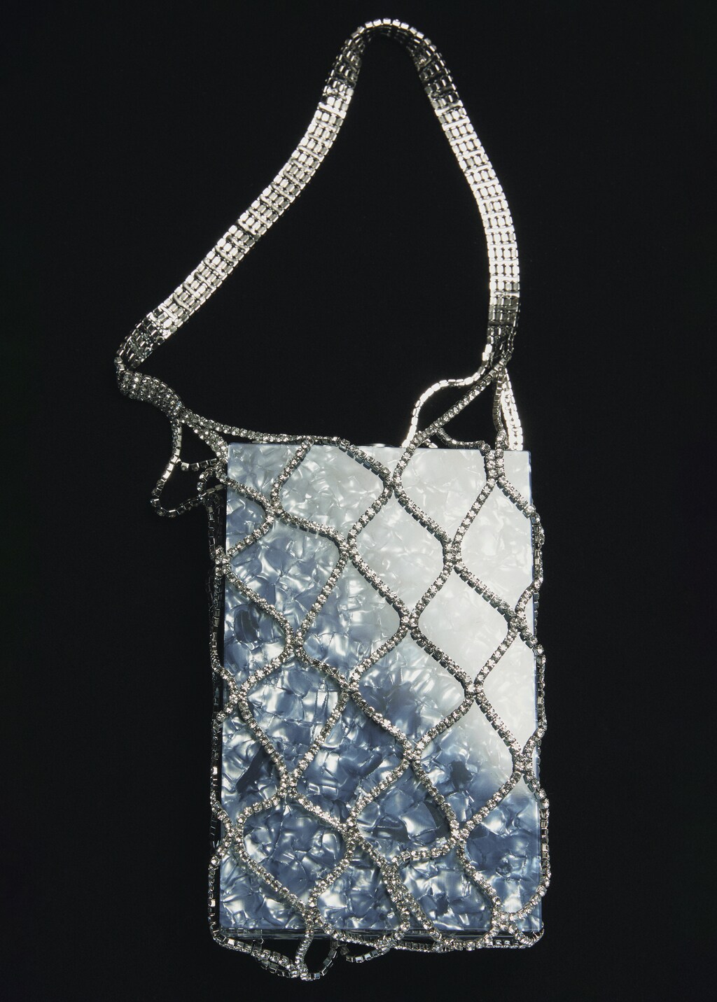 Crystal mesh handbag - Petrol Blue