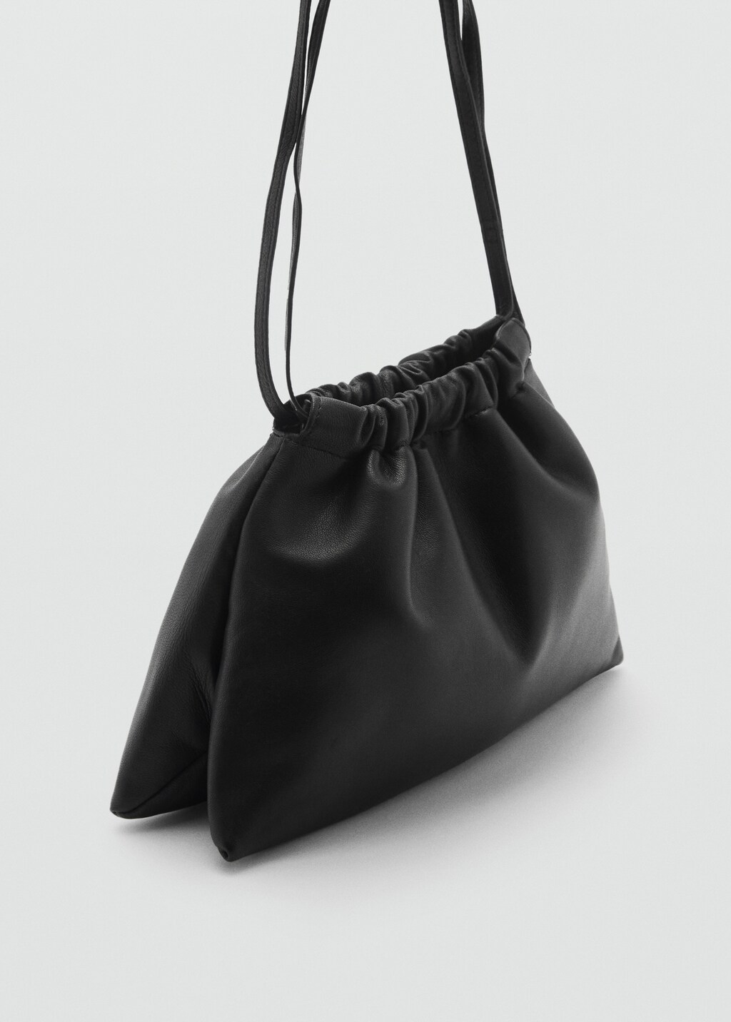 Sack-style leather bag - Black