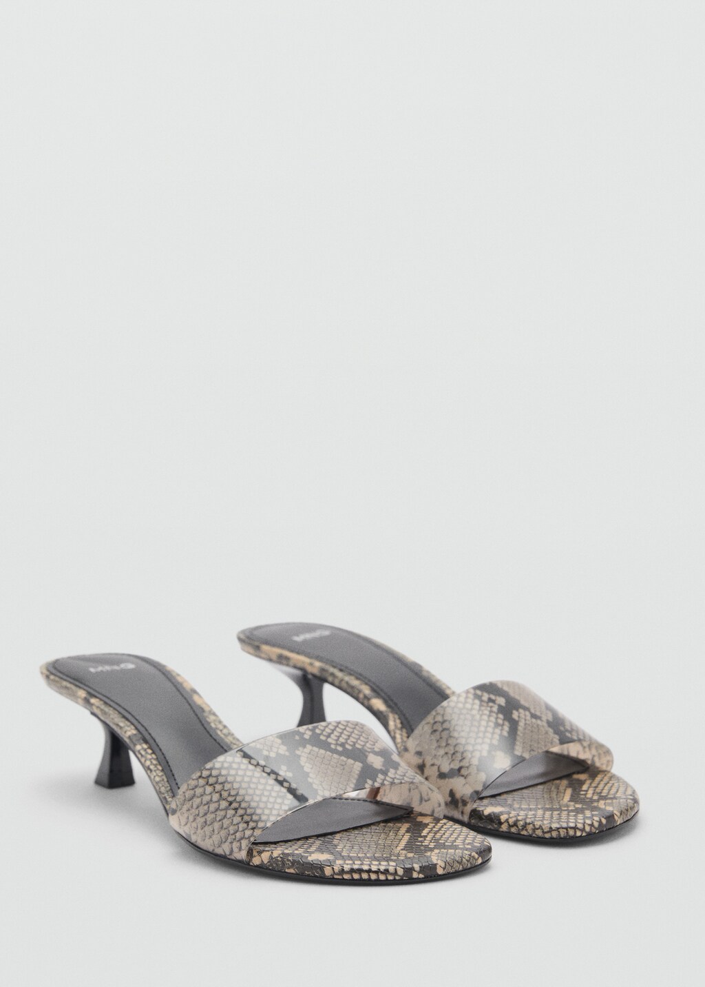 Animal-print sandals with strap - Beige