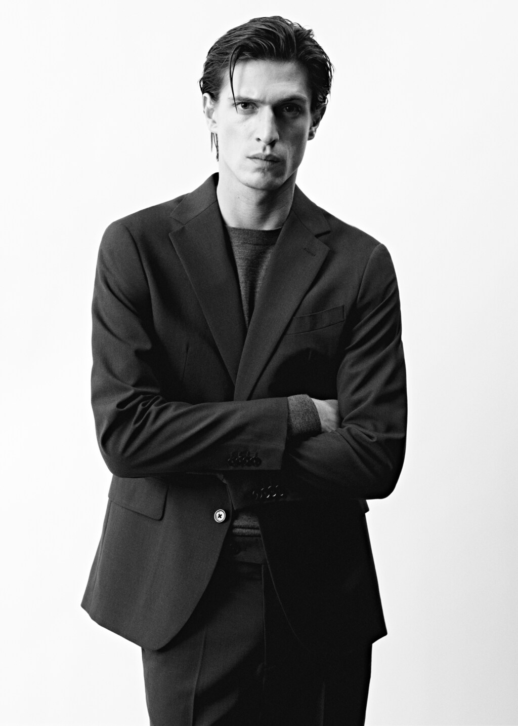 Super slim-fit suit jacket in stretch fabric - Grey