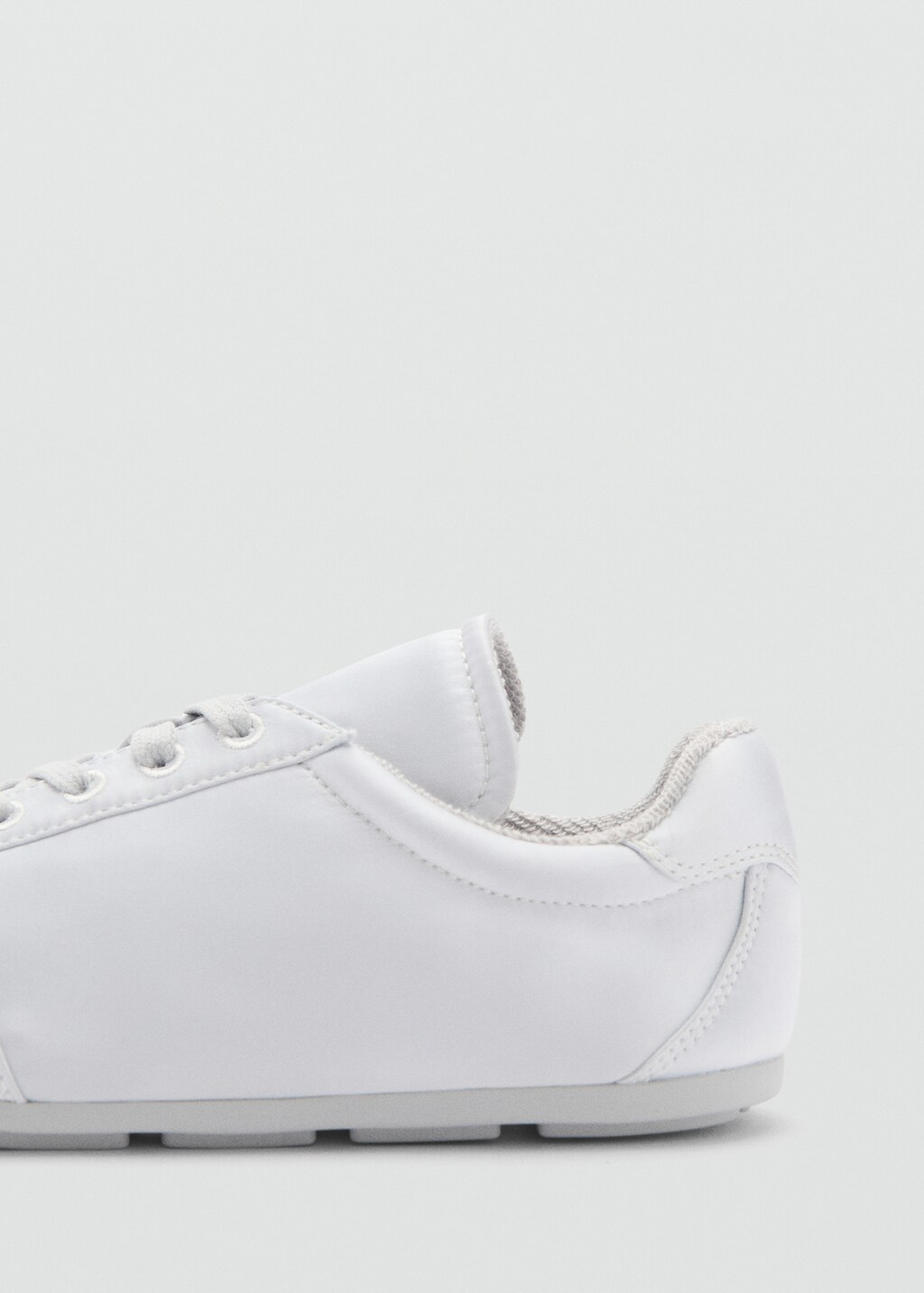 Satin lace-up trainers - Silver