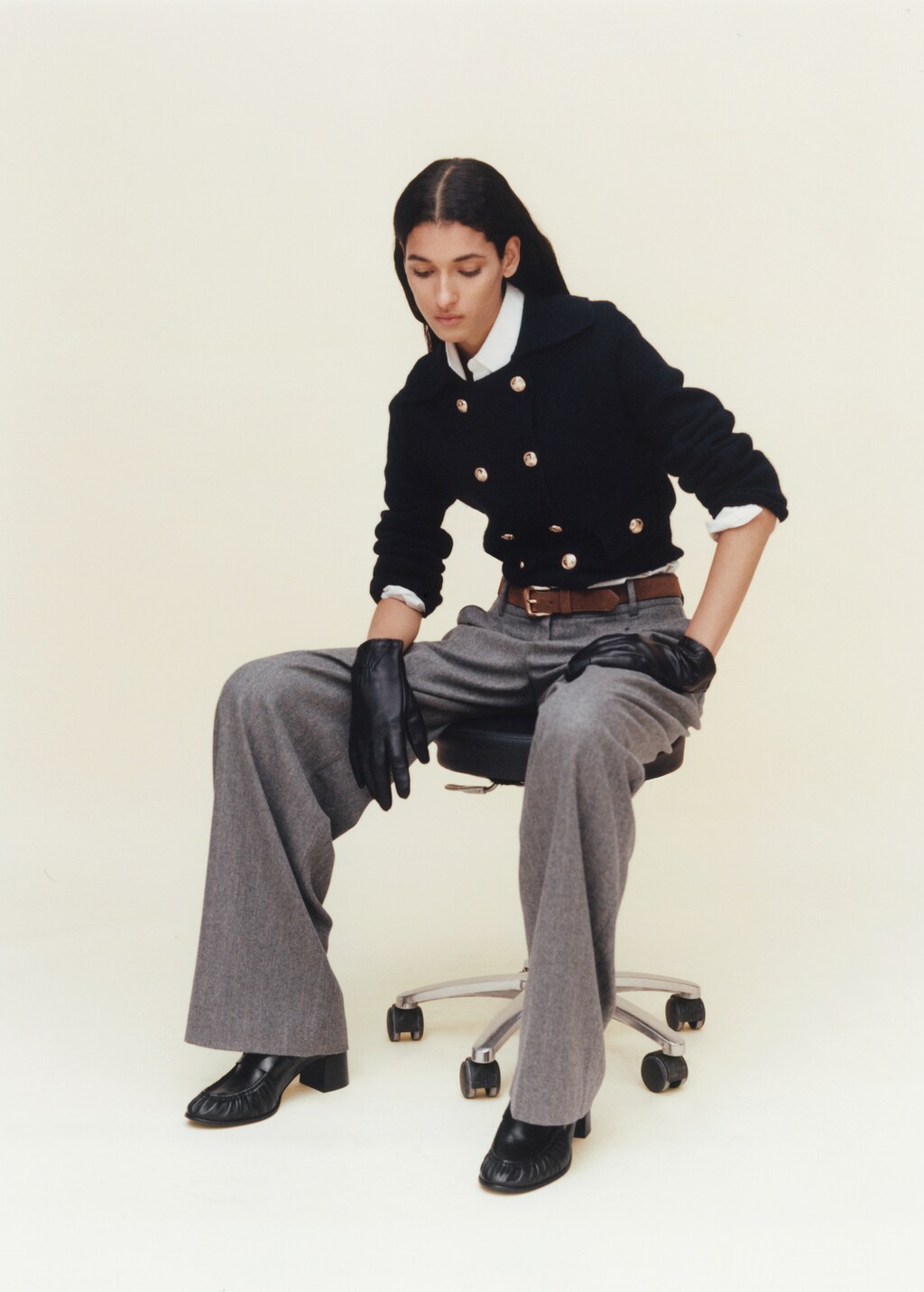 Double-breasted wool jacket - Dark Navy