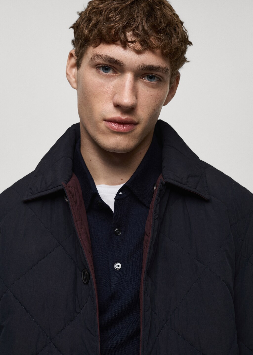 Two-tone reversible quilted jacket - Dark Navy