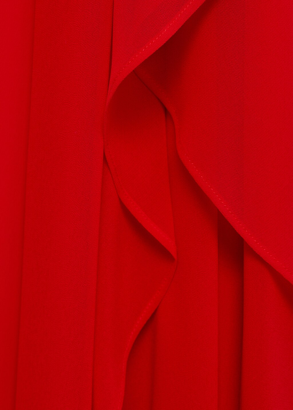 Asymmetrical dress with flared sleeves - Red