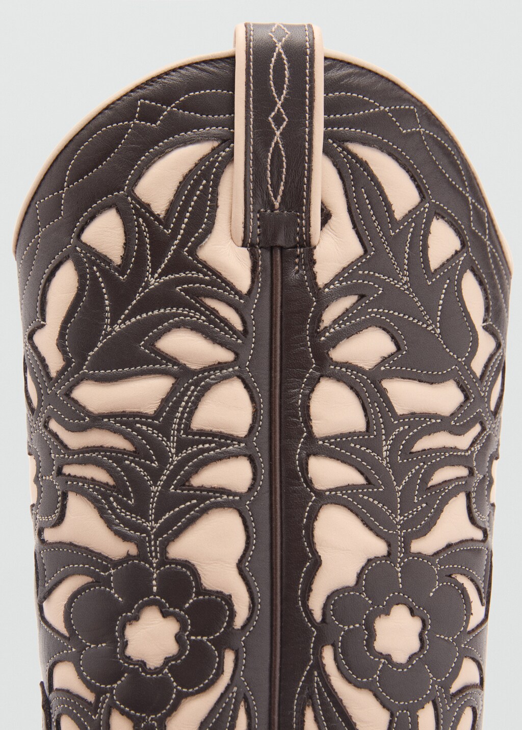 Two-tone leather cowboy boots - Brown