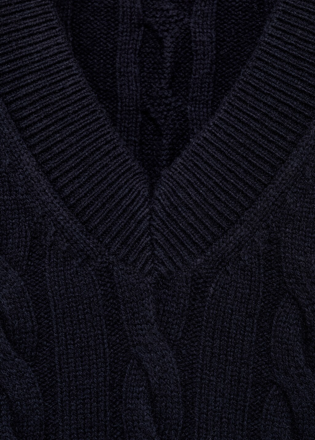 Braided knitted wool waistcoat - Dark Navy