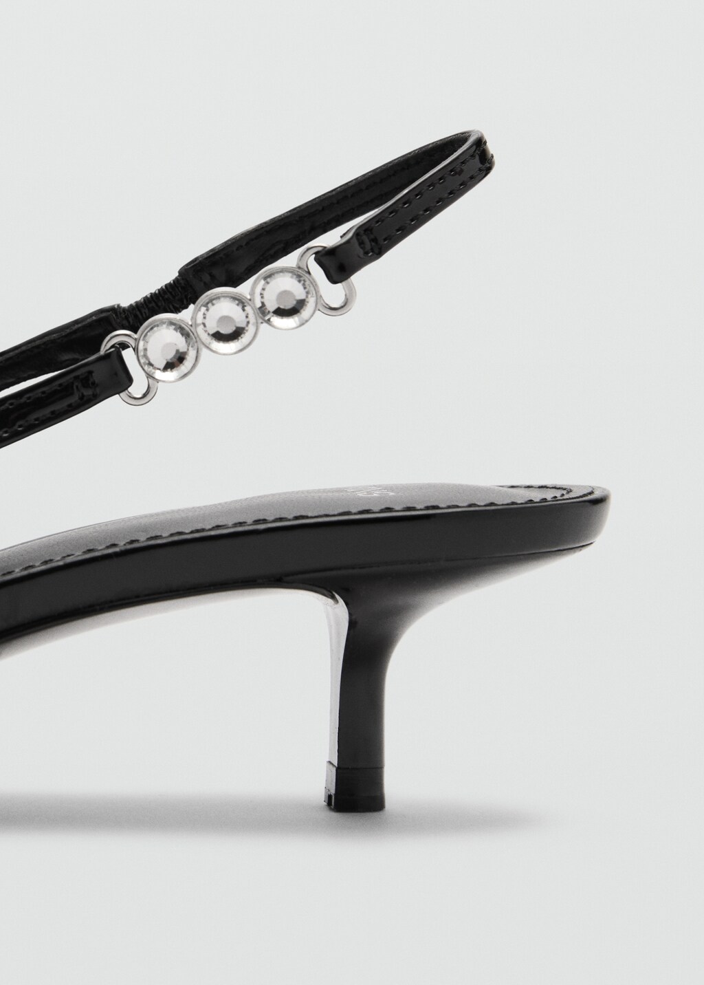 Kitten shoe with rhinestone detail - Black