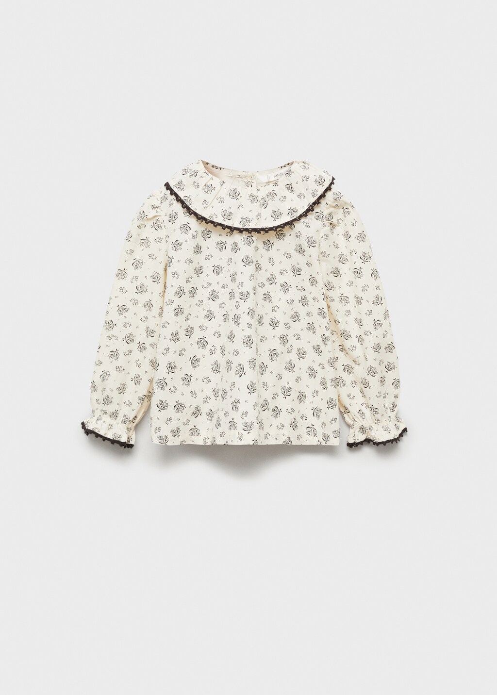 Floral cotton blouse - Ecru