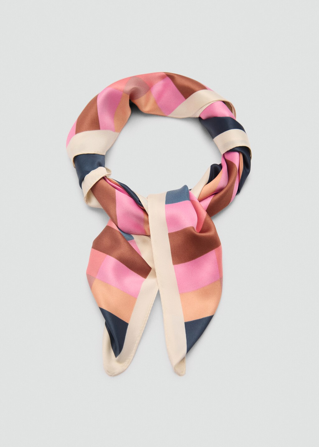 Satin check scarf - Pink