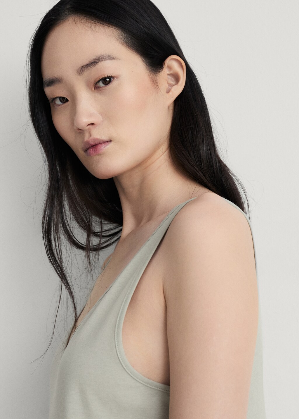 Cotton dress with soft finish - Salmon