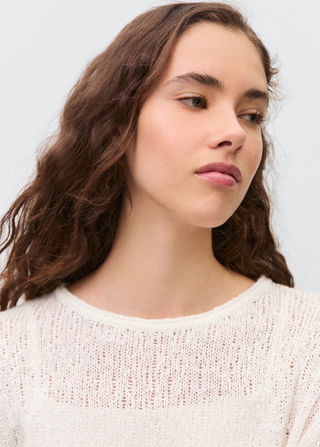 Textured knit sweater - Off White