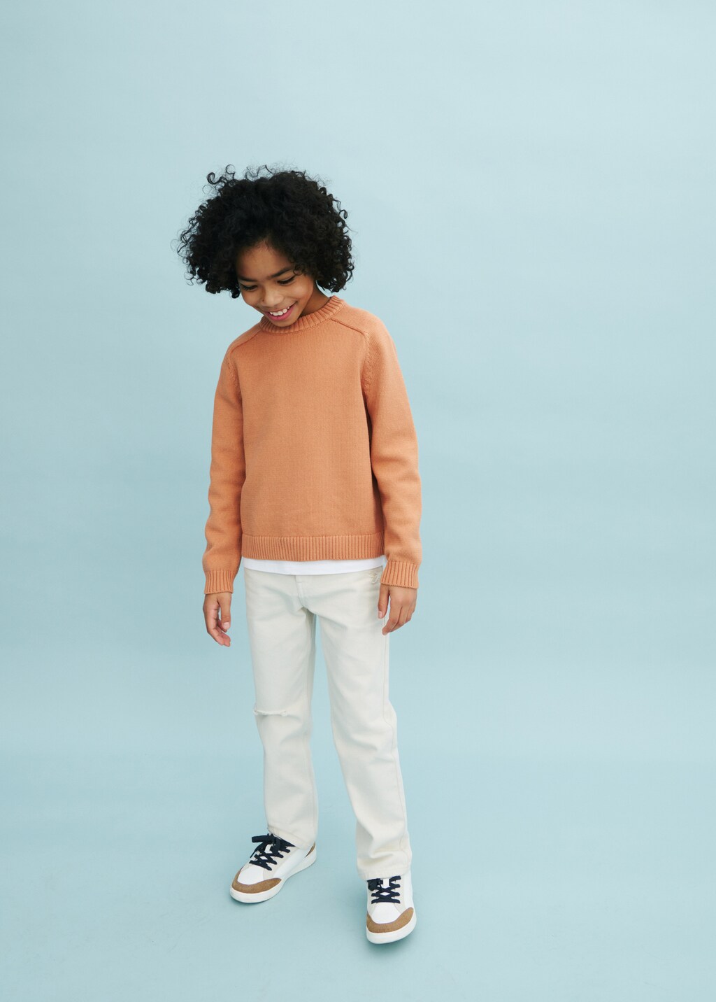 Ripped straight jeans - Sand