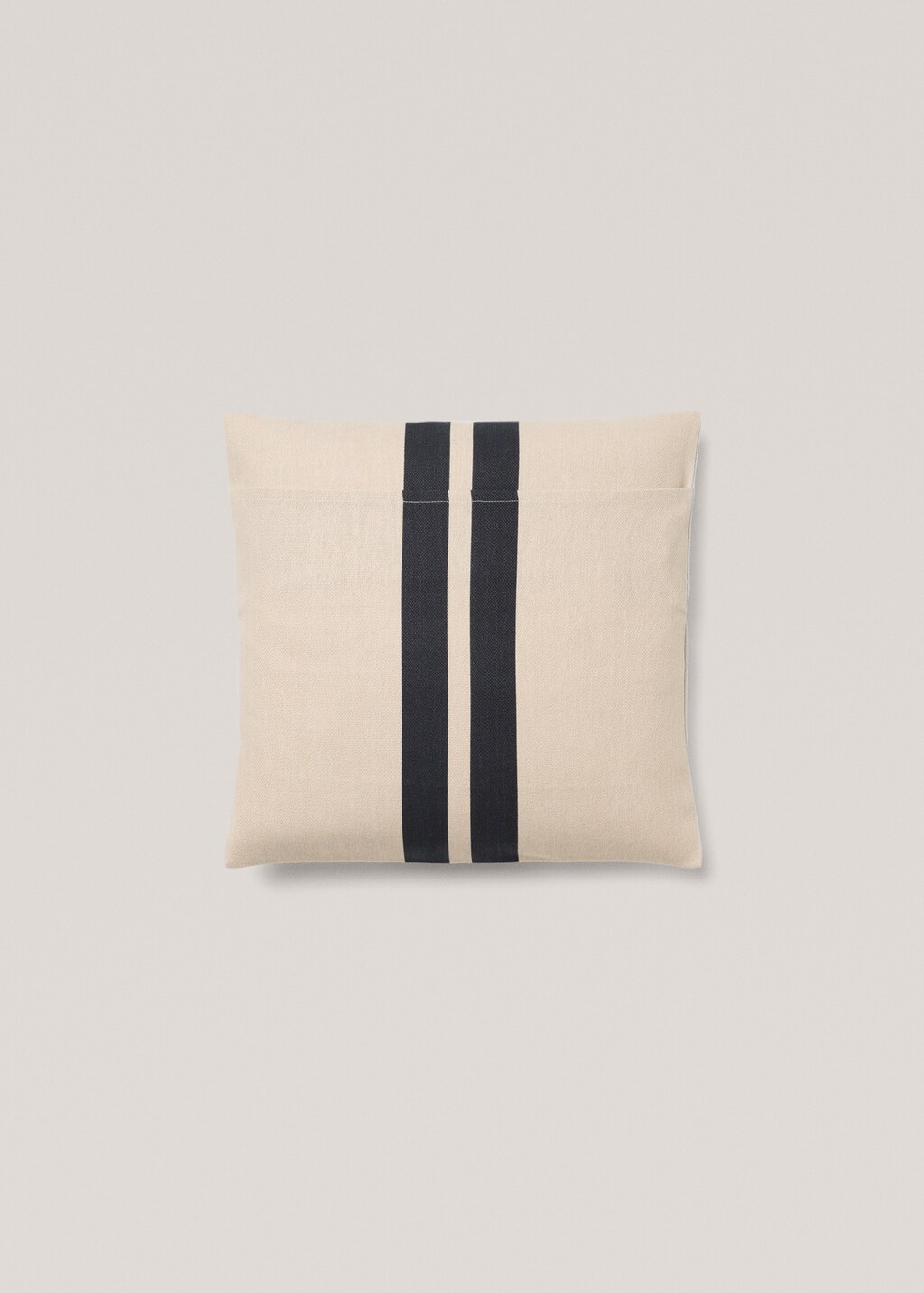 Double-stripe cotton cushion cover 45x45cm - Green