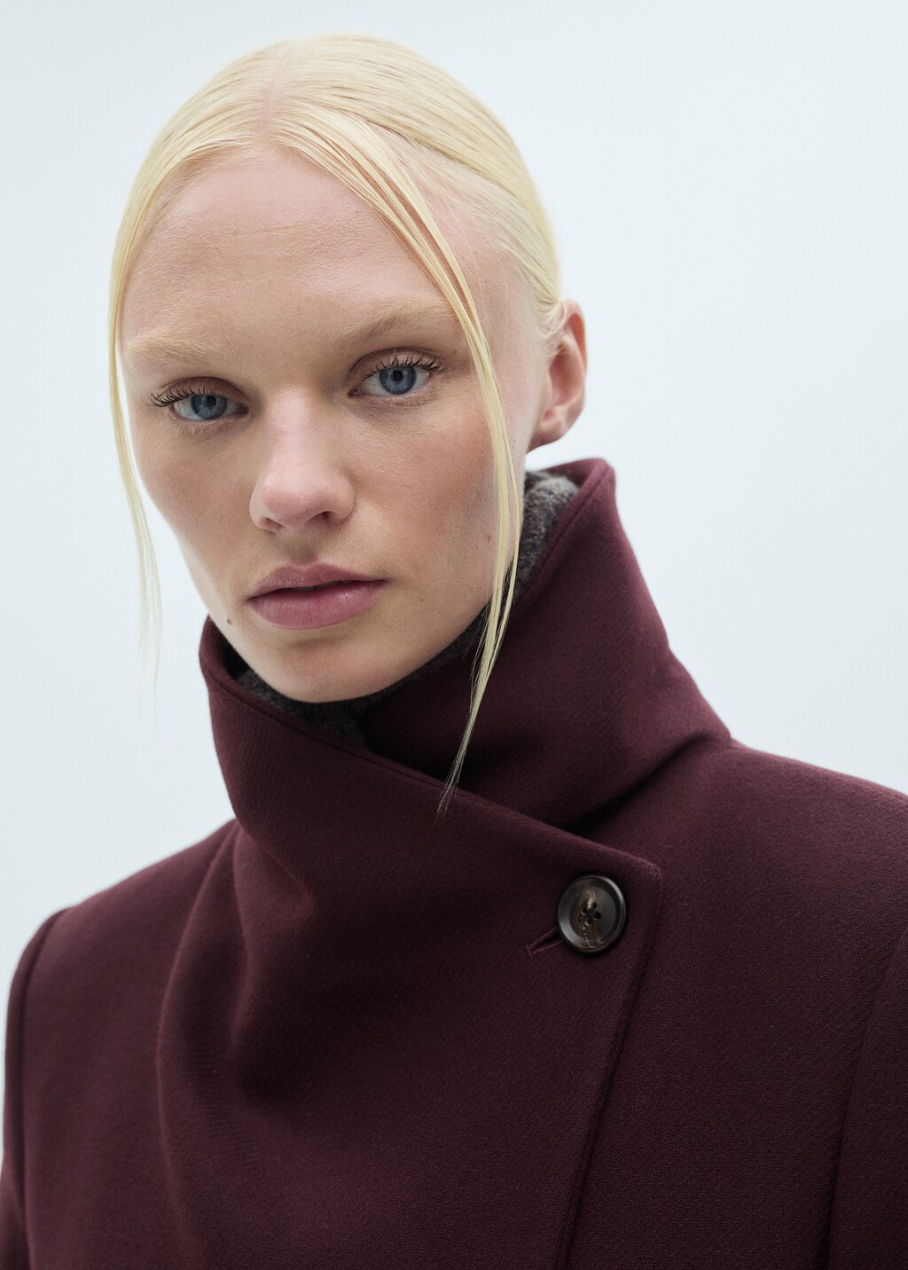 Manteco wool coat with belt - Maroon