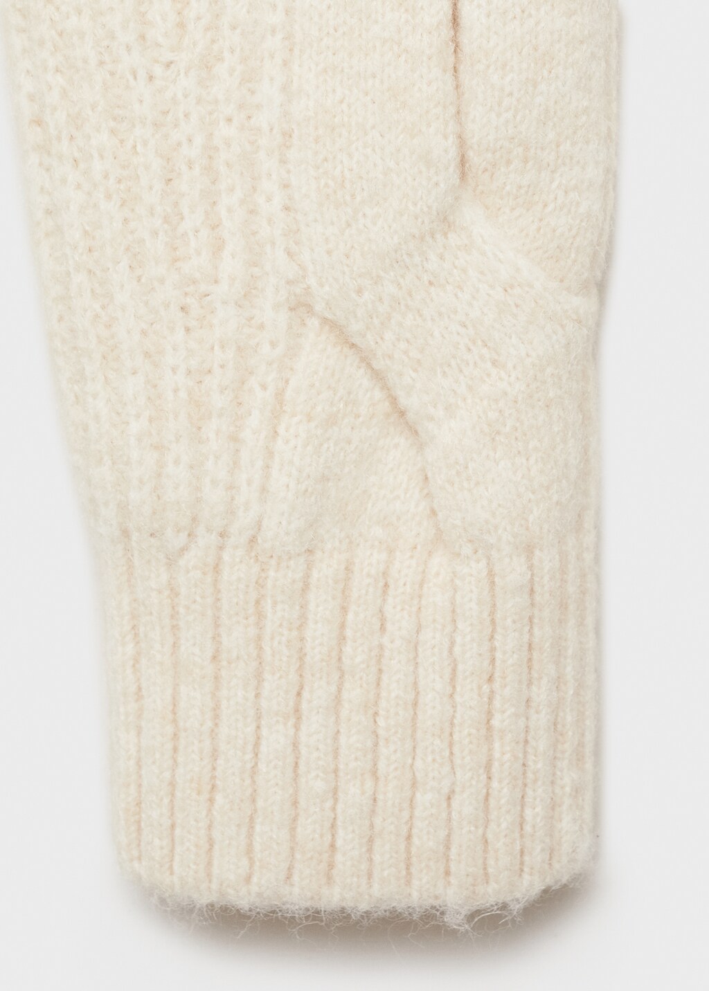 V-neck braided sweater - Ecru