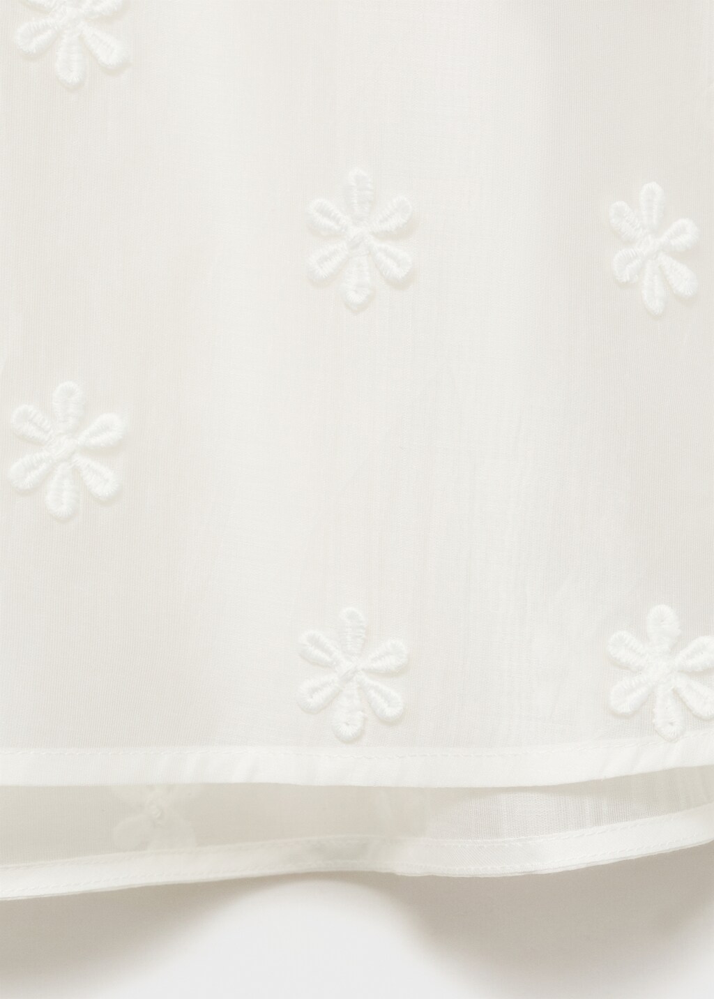 Semi-transparent lyocell shirt with flowers - White