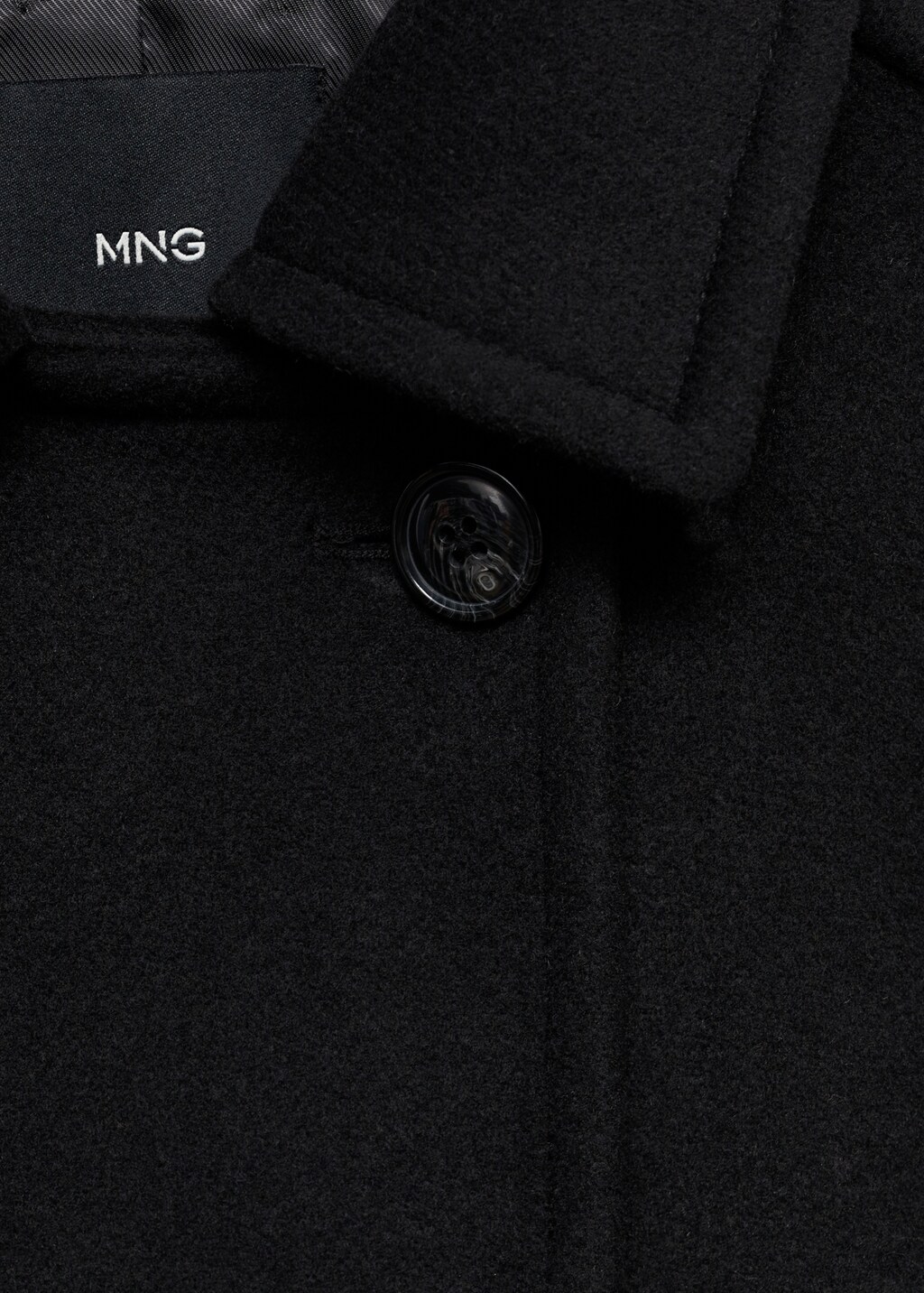 Double-breasted wool blend coat - Black