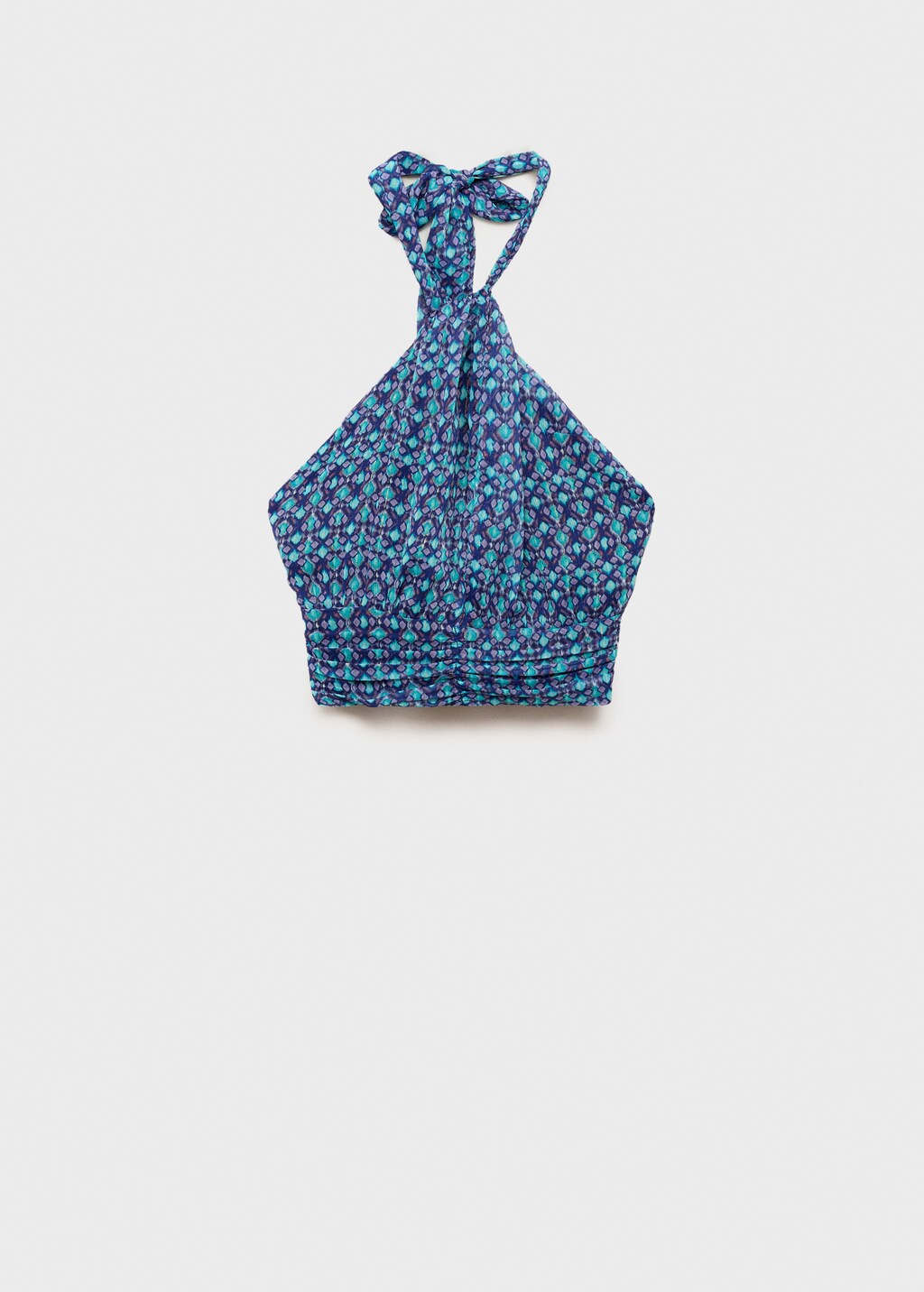 Halter-neck printed top - Turquoise