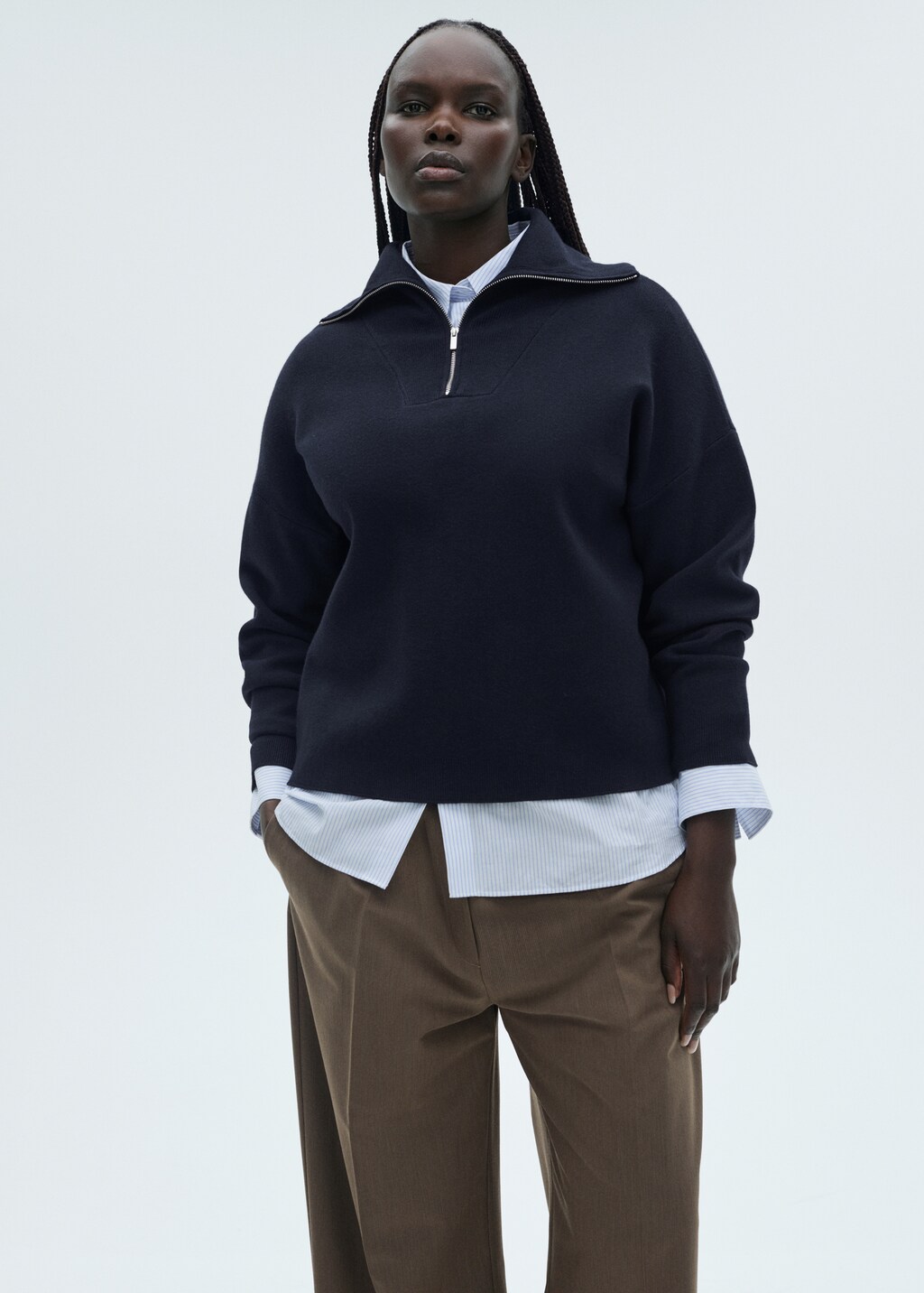 Zip neck jumper - Dark Navy