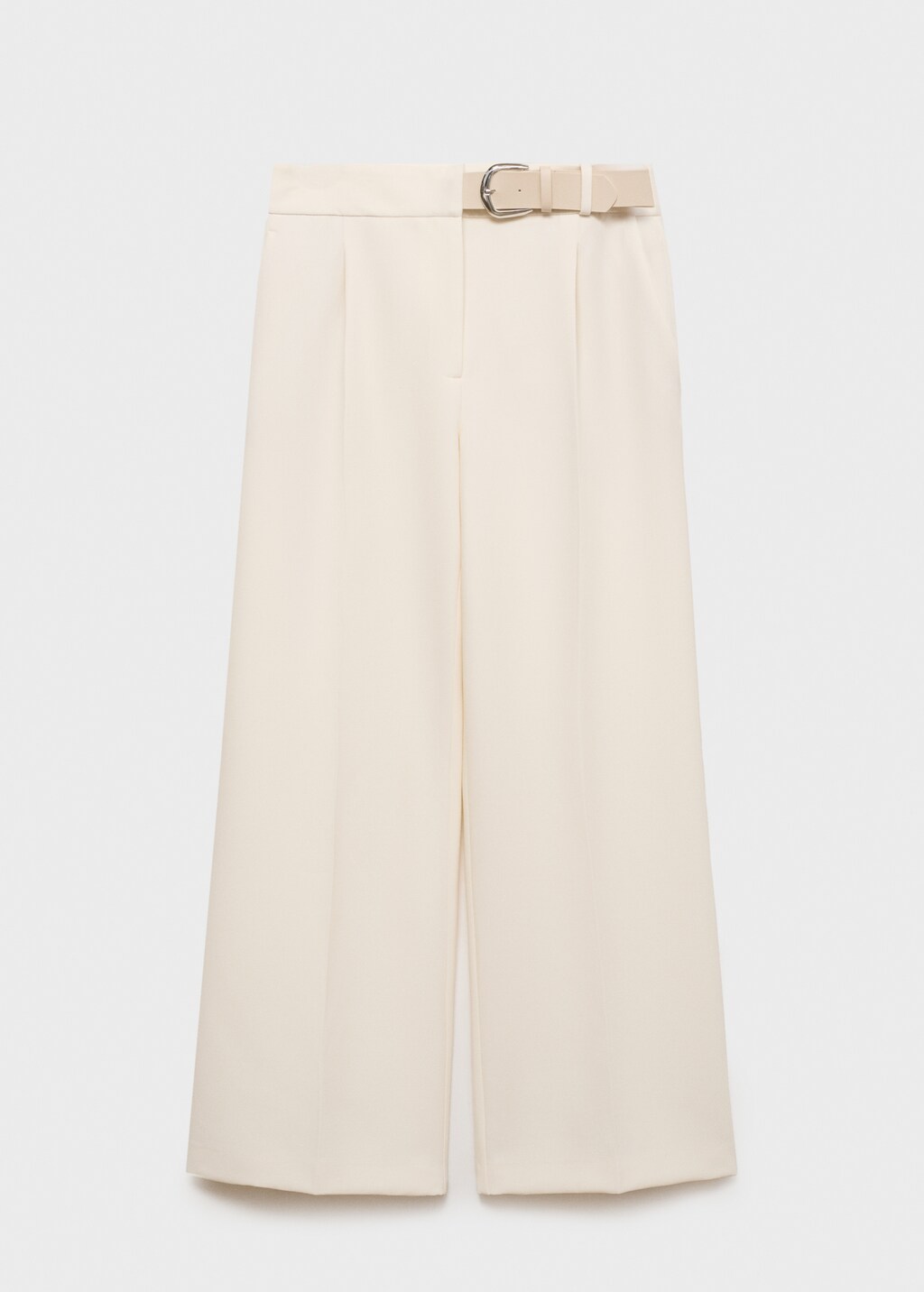 Belt straight-fit trousers - Ecru