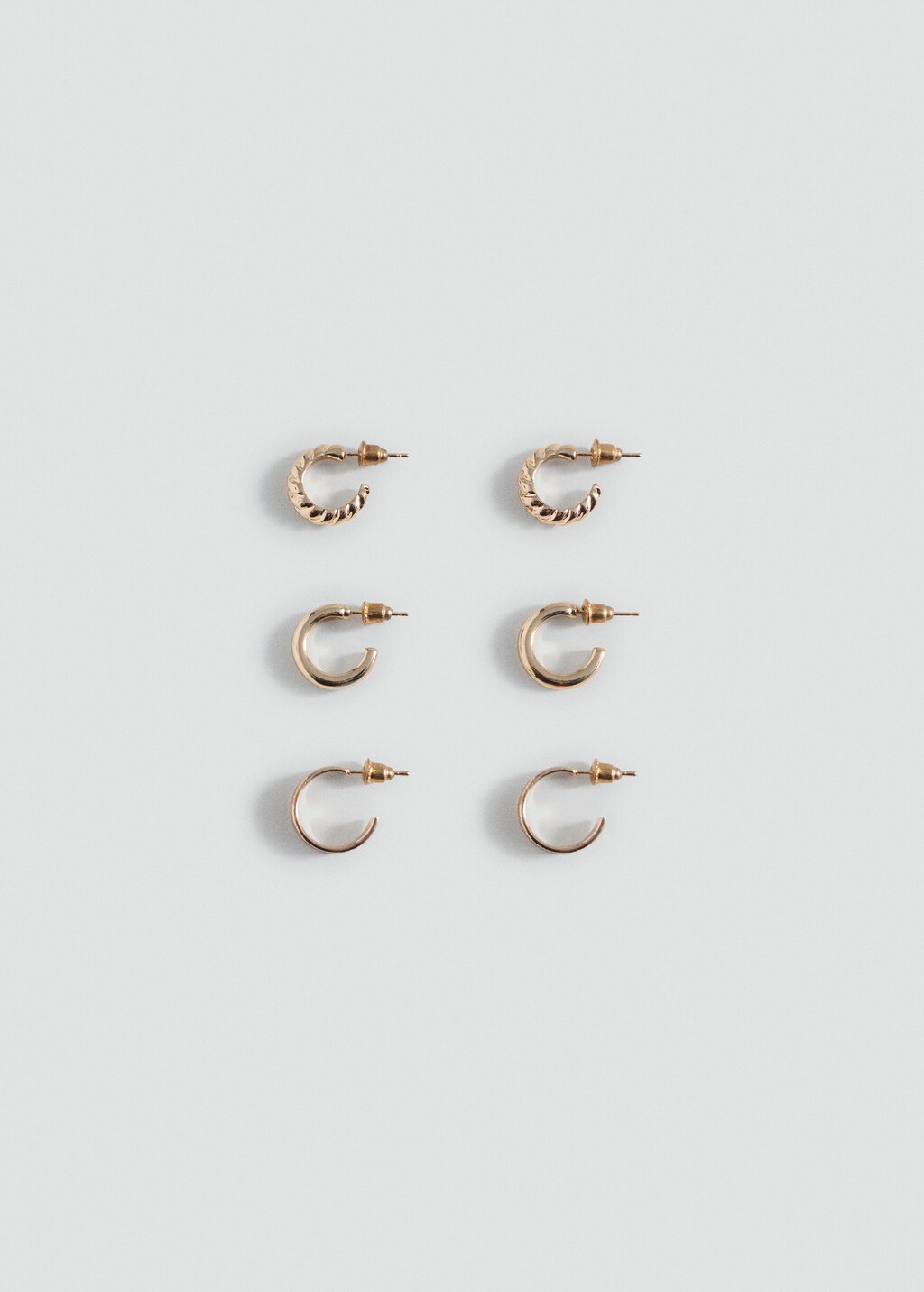 Pack of 3 hoop earrings - Silver