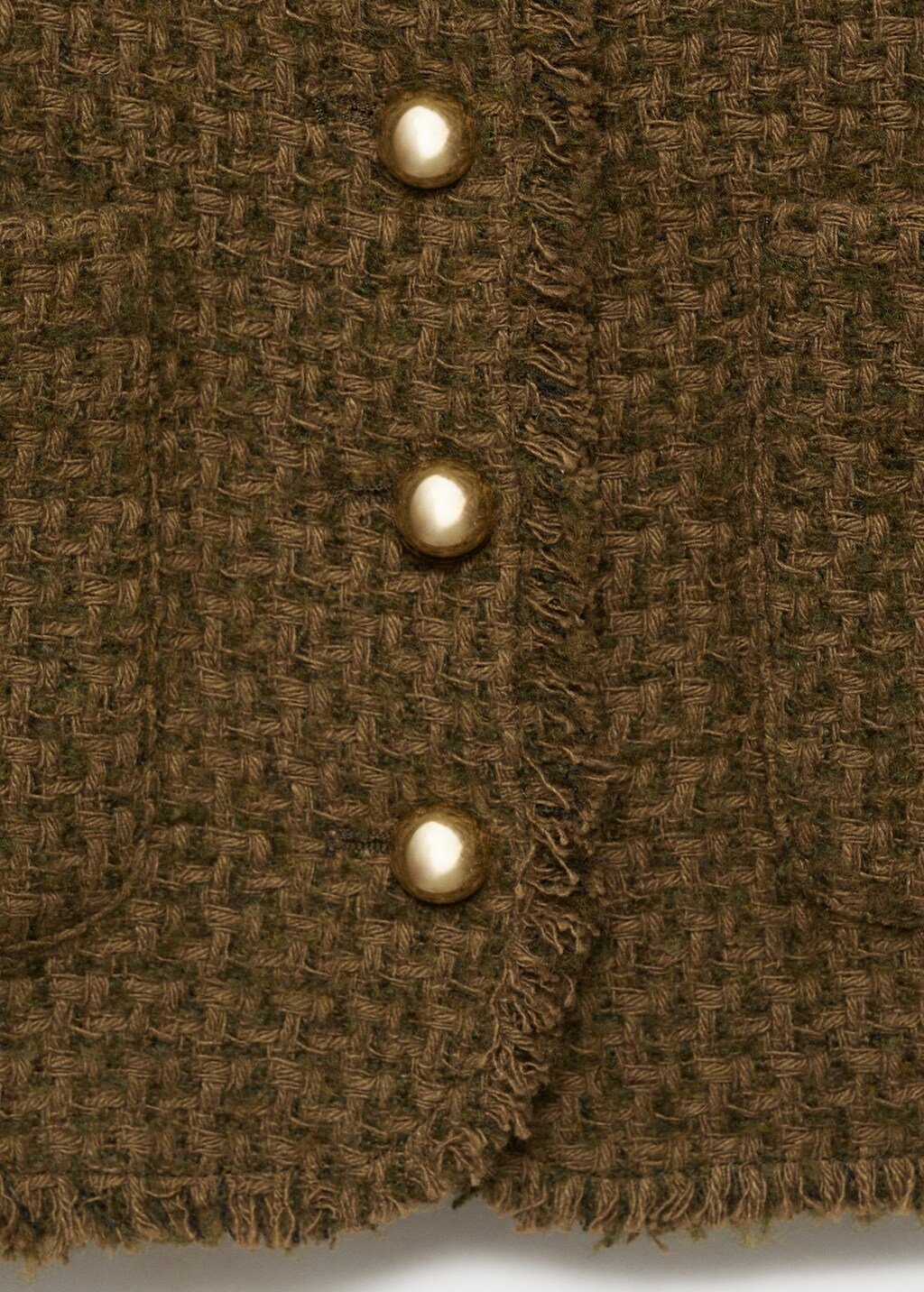 Tweed jacket with jewel buttons - Ecru