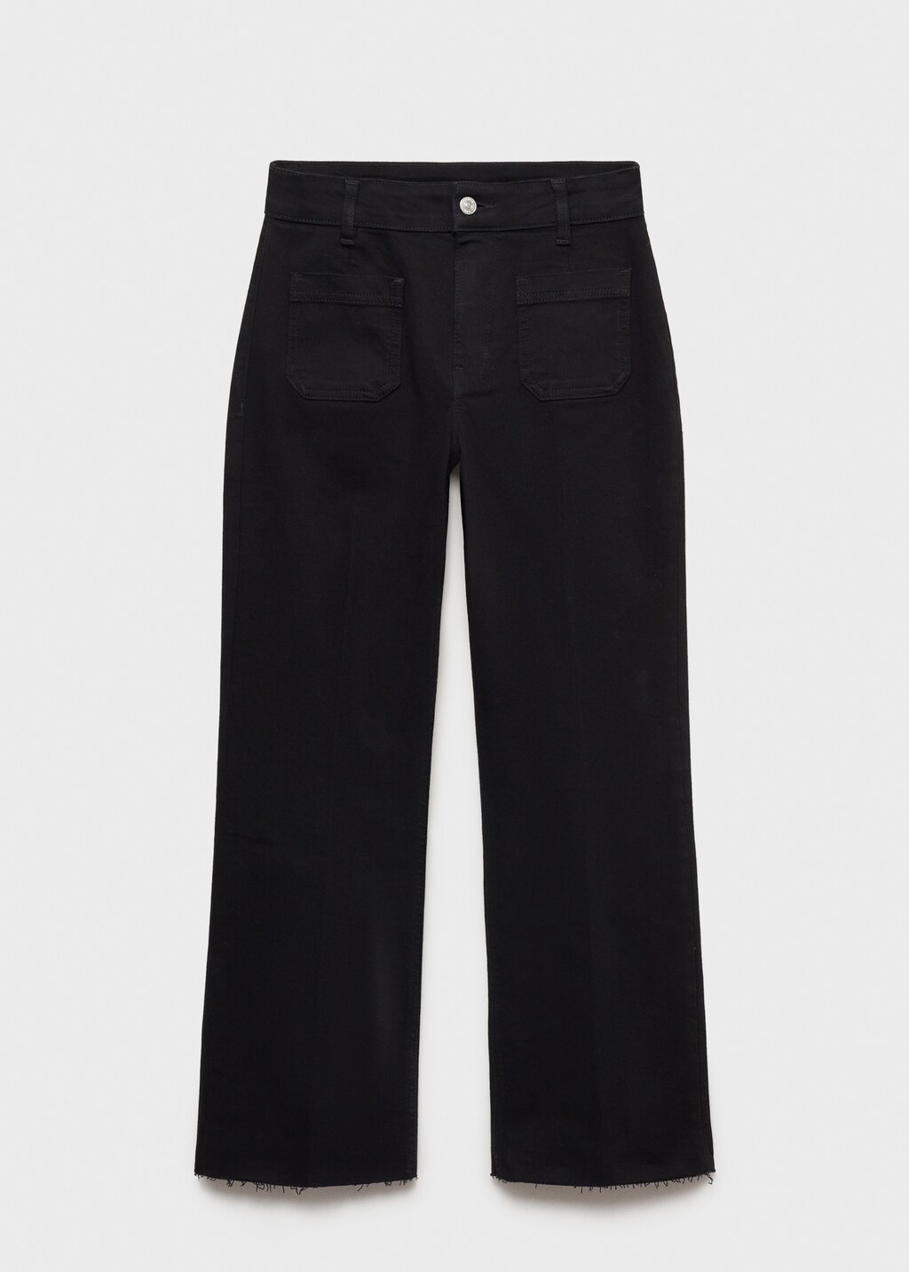 Flared cropped jeans with pockets - Chocolate