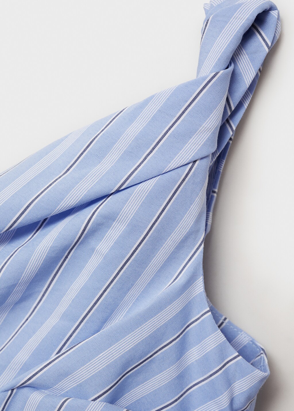 Striped draped asymmetric top - Blue