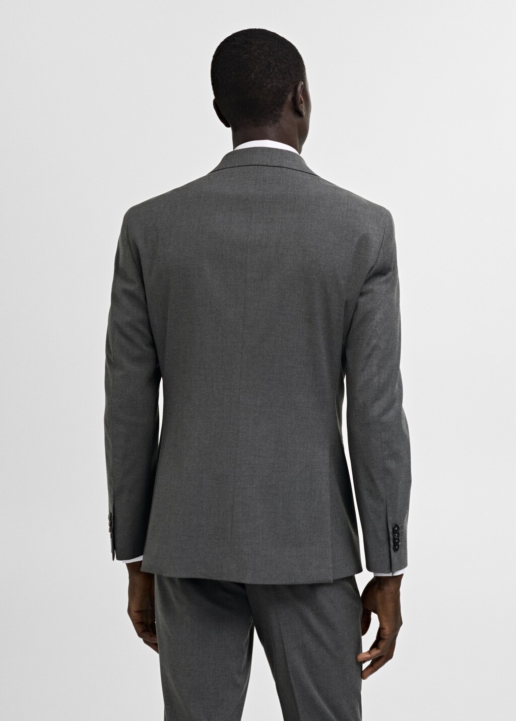 Stretch-fabric slim-fit suit jacket - Dark Navy