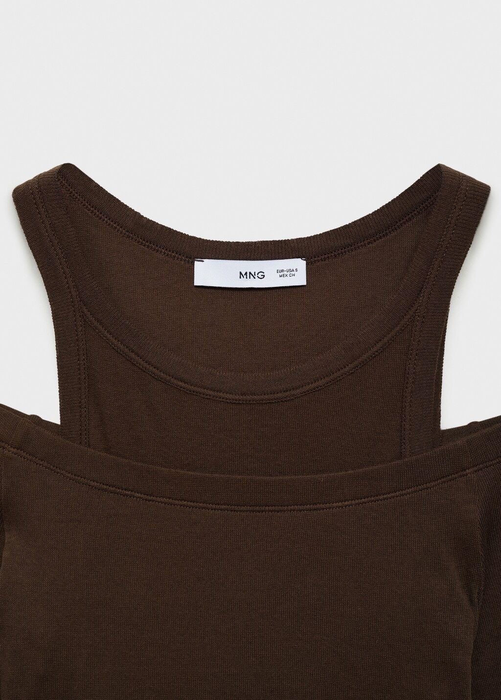 Contrasting cotton-blend T-shirt - Brown