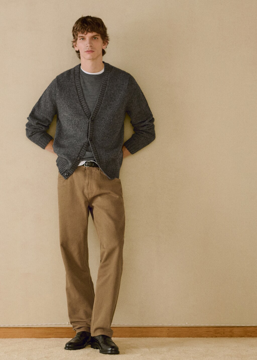 Straight fit cotton jeans - Medium Brown