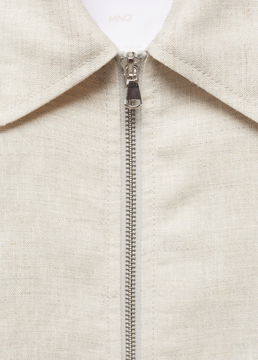 100% linen jacket with zip - Light/Pastel Grey