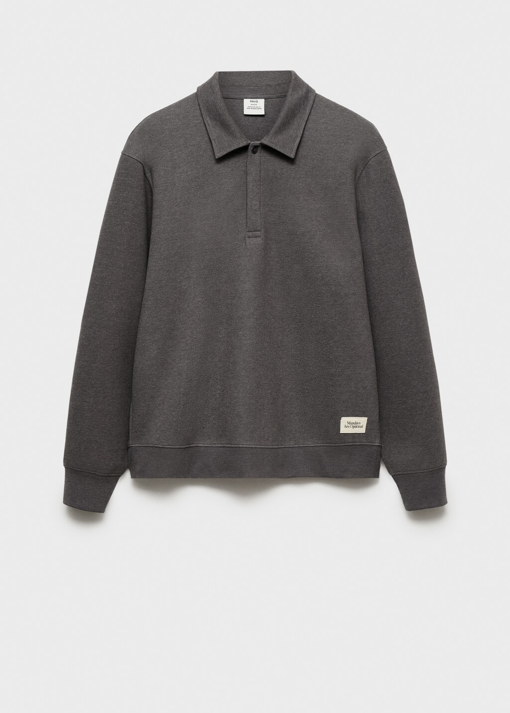 Polo sweatshirt with embroidery detail - Medium Heather Grey