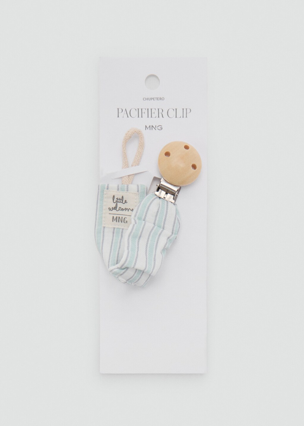 Striped brooch pacifier holder - Off White