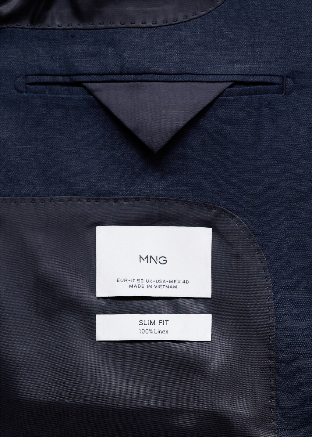 Slim fit 100% linen suit blazer - Khaki