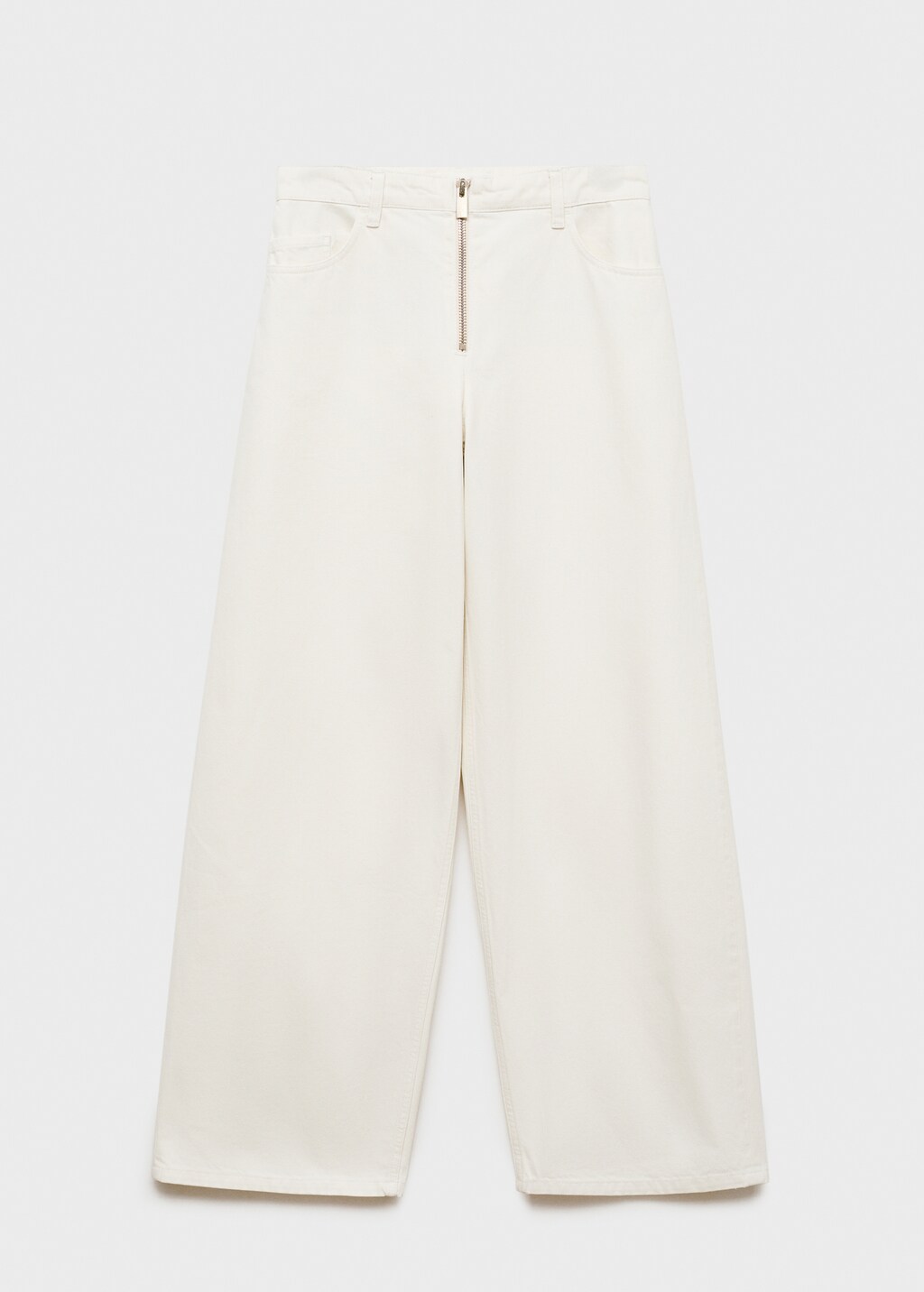 Wideleg jeans with zip - Grey