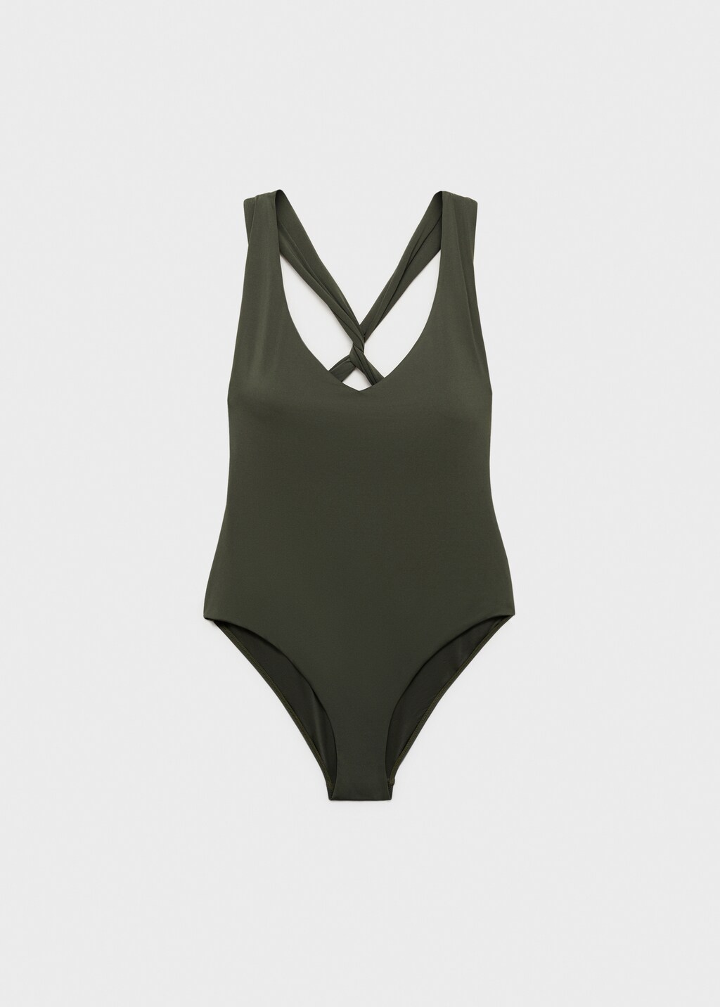 Crossover back swimsuit - Khaki